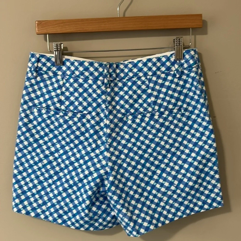 Lilly Pulitzer Gretchen High Rise Short Boca Blue Double Checking Sz 4 NEW